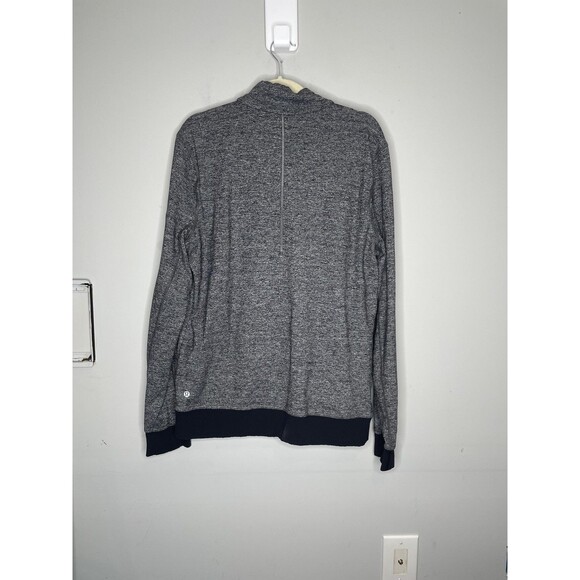 Lululemon Jacket Mens Large Gray Heathered Full Zip Mock Neck Athletic Wicking - Picture 8 of 8